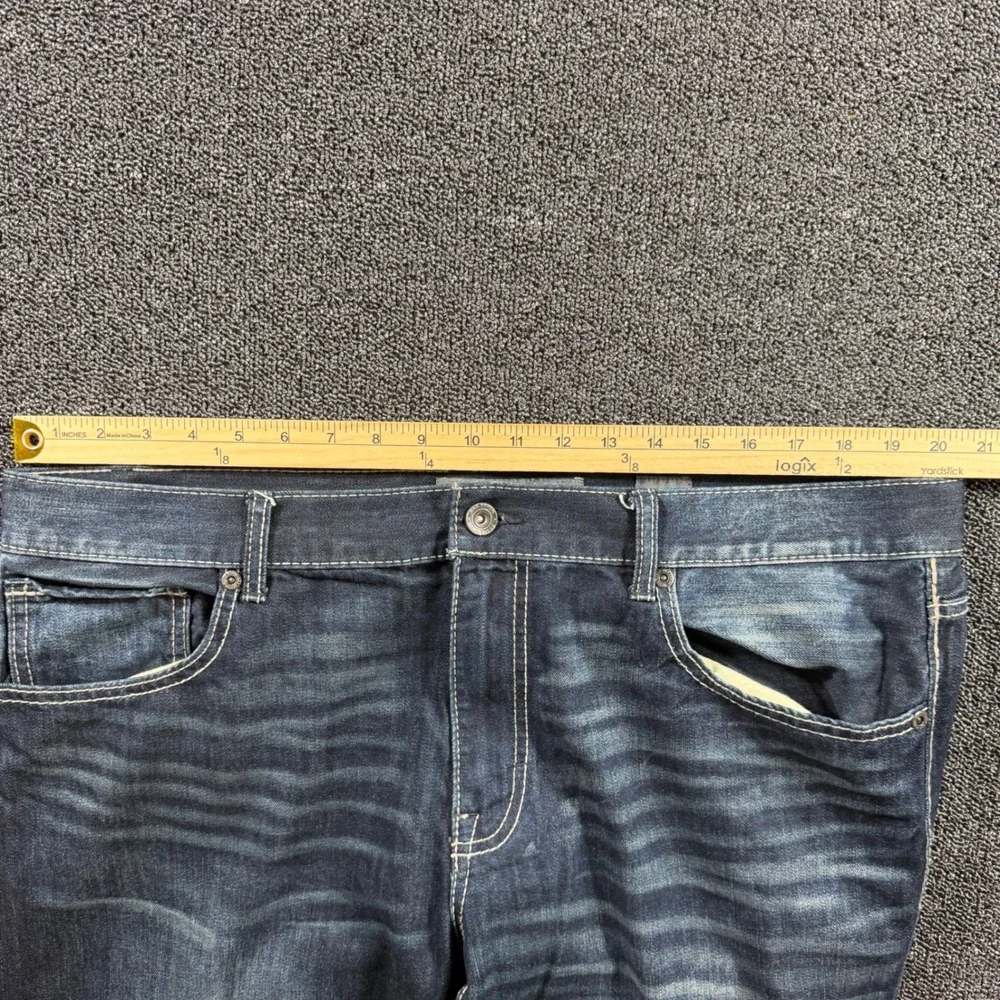 BKE Jake Straight Leg Jeans Men's 40x32 (40R) Dark Wash Denim Whiskered‎ Western